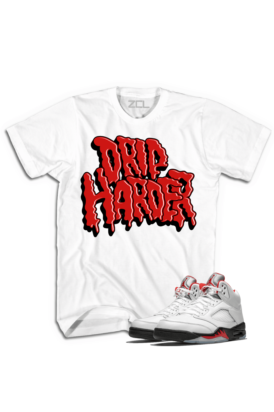 Air Jordan 5 Retro "Drip Harder" Tee (Fire Red) - Zamage