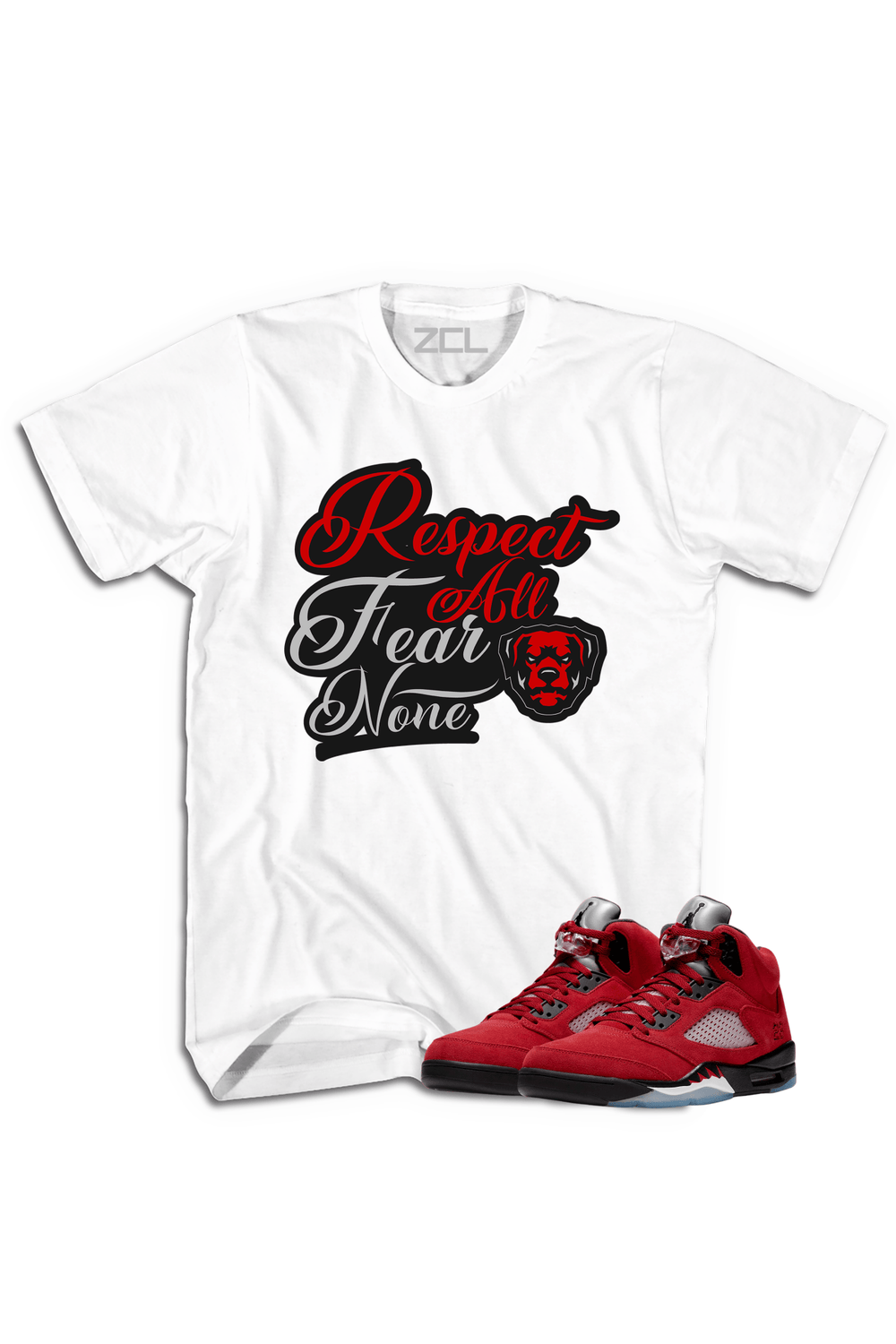 Air Jordan 5 Retro "Respect All Fear None" Tee (Raging Bull) - Zamage