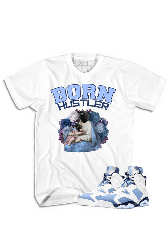 Air Jordan 6 "Born Hustler" Tee UNC White - Zamage