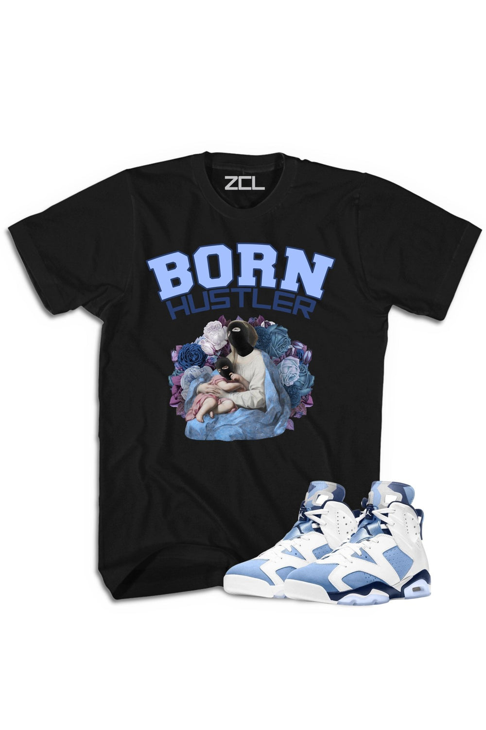Air Jordan 6 "Born Hustler" Tee UNC White - Zamage