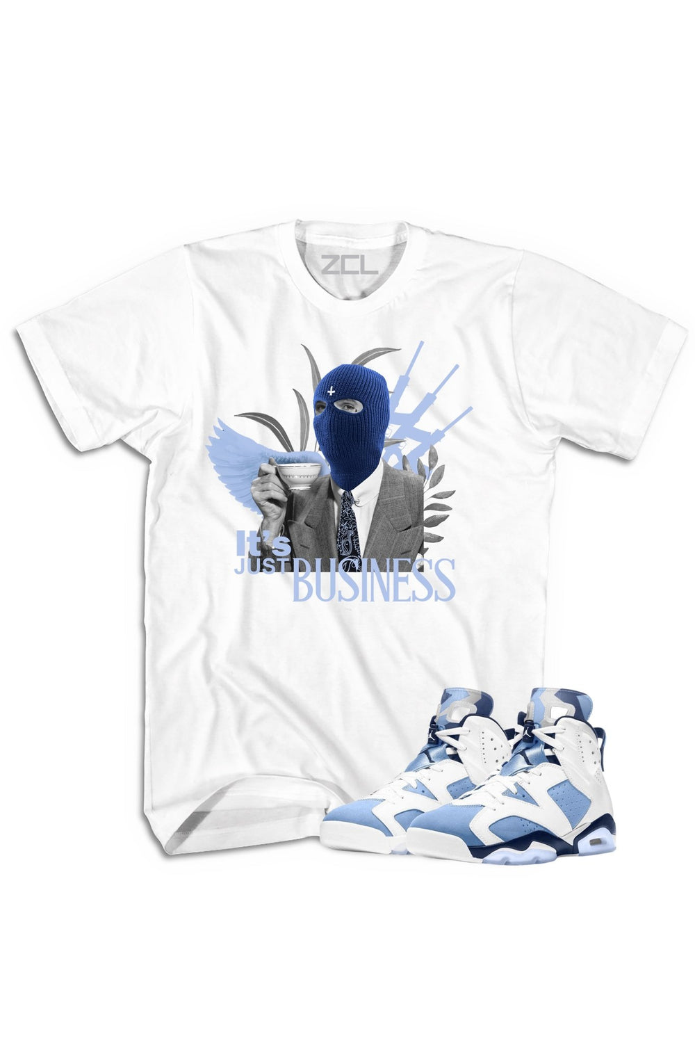 Air Jordan 6 "It's Just Business" Tee UNC White - Zamage