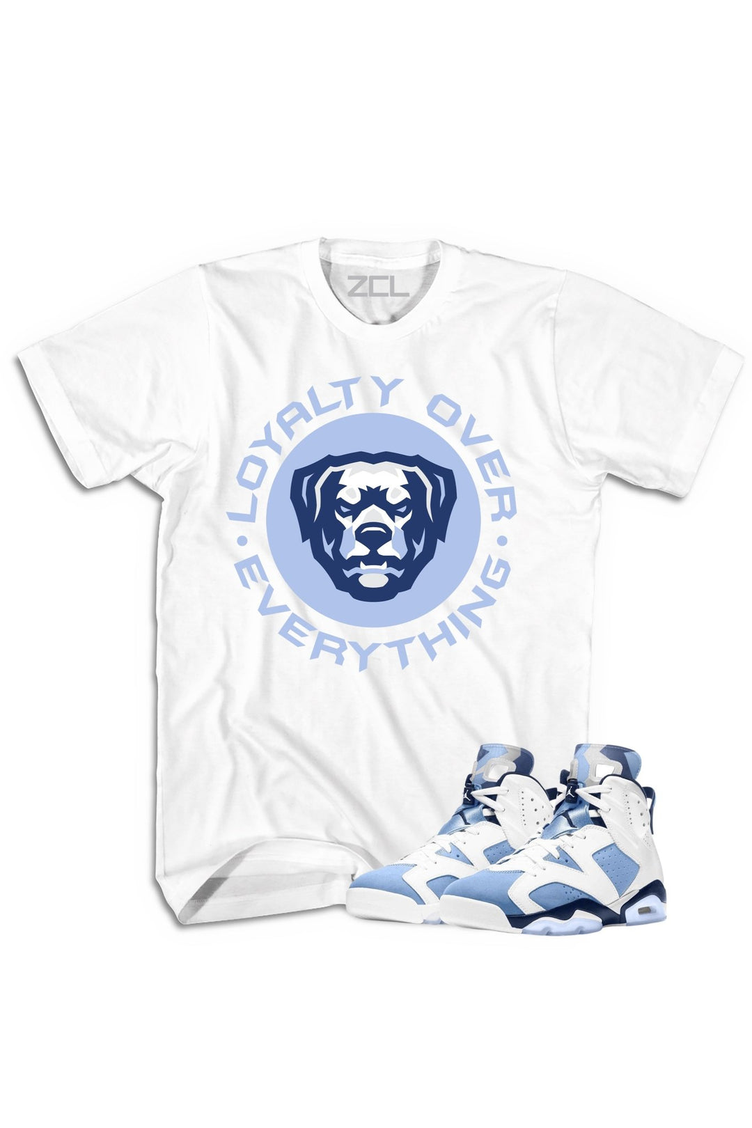 Air Jordan 6 "Loyalty Over Everything" Tee UNC White - Zamage