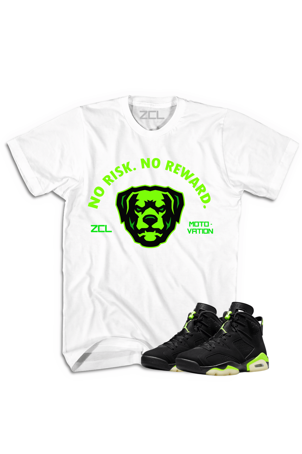 Air Jordan 6 "No Risk No Reward" Tee (Electric Green) - Zamage