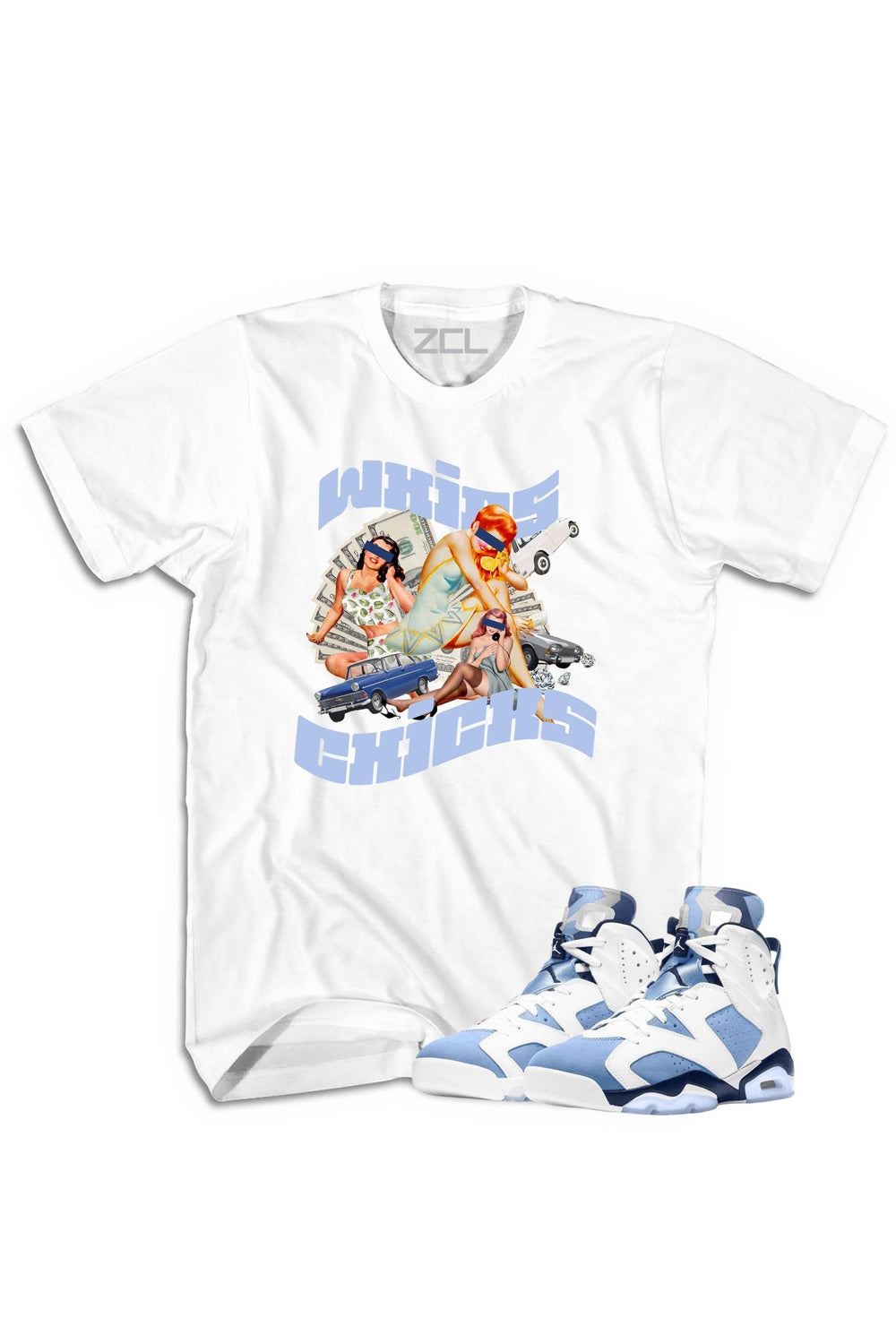 Air Jordan 6 "Whips & Chicks" Tee UNC White - Zamage