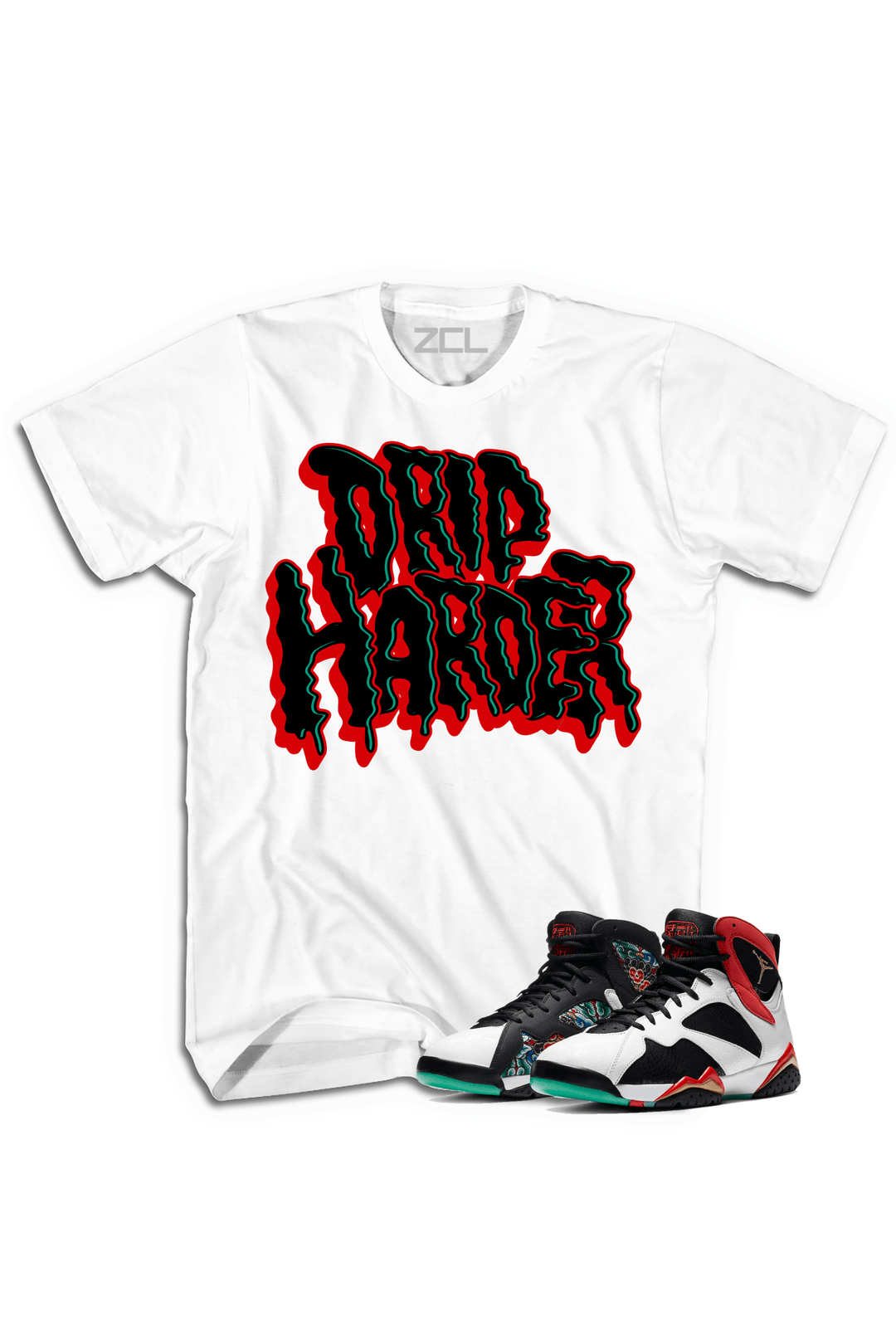 Air Jordan 7 China "Drip Harder" Tee (Chile Red) - Zamage