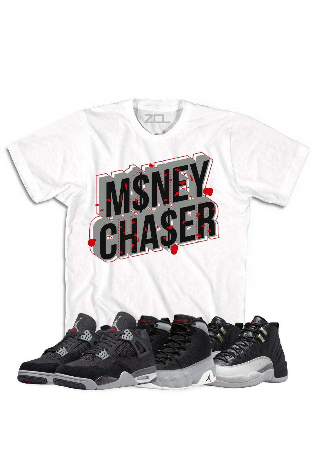Air Jordan "Money Chaser" Tee Black Canvas - Zamage