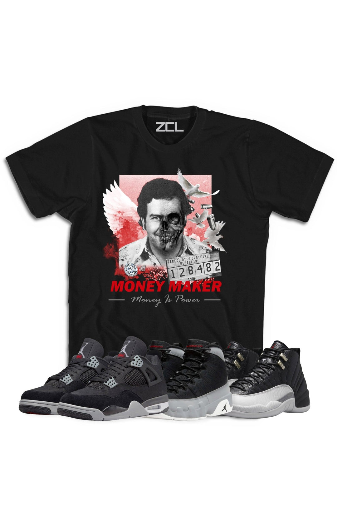 Air Jordan "Money Maker" Tee Black Canvas - Zamage