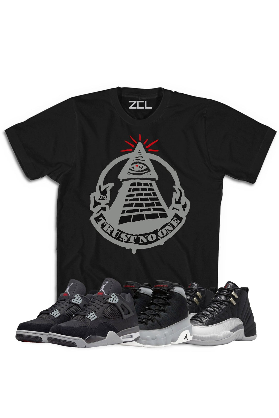 Air Jordan "Trust No One" Tee Black Canvas - Zamage