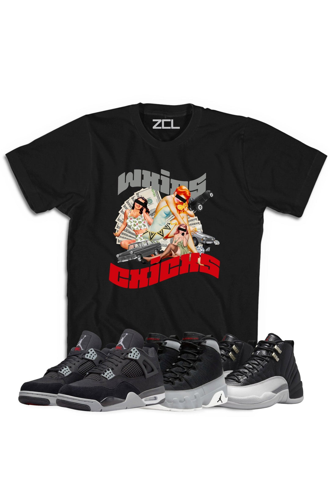 Air Jordan "Whips & Chicks" Tee Black Canvas - Zamage
