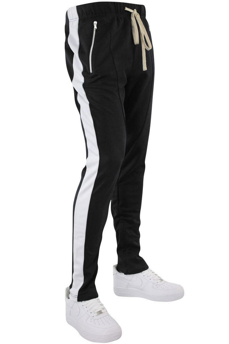 Men's Trackpant Jogger Regular Fit 560 With Side Panel for Gym-Black/White
