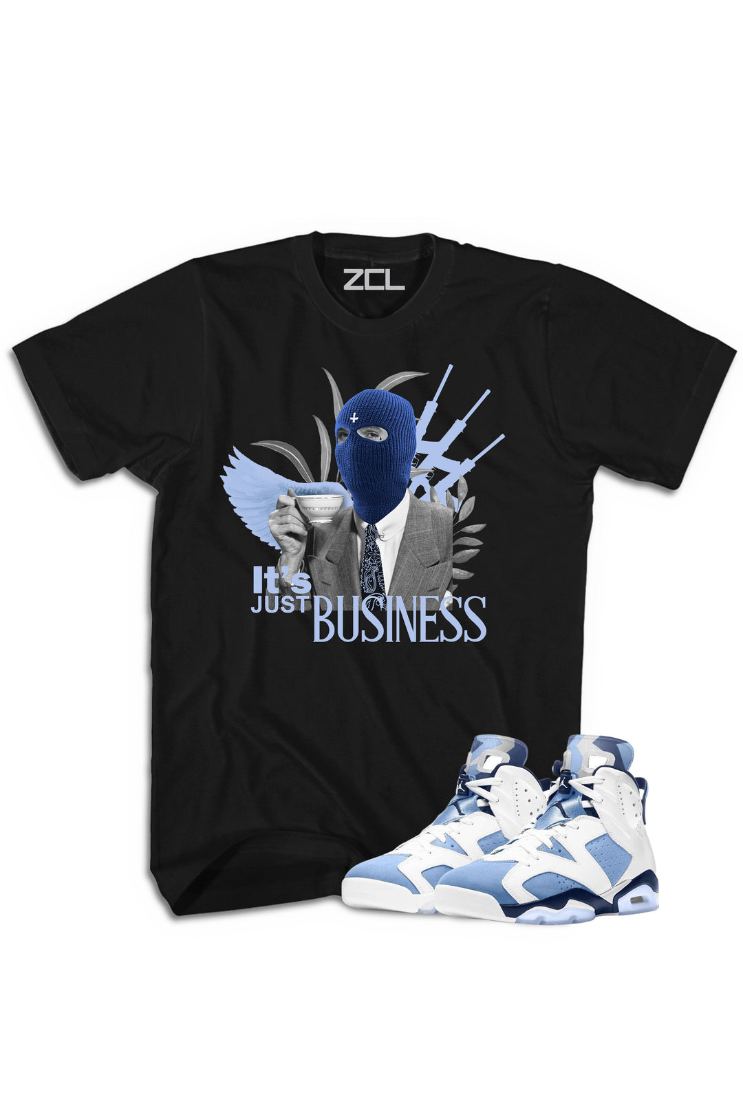 Air Jordan 6 "It's Just Business" Tee UNC White - Zamage