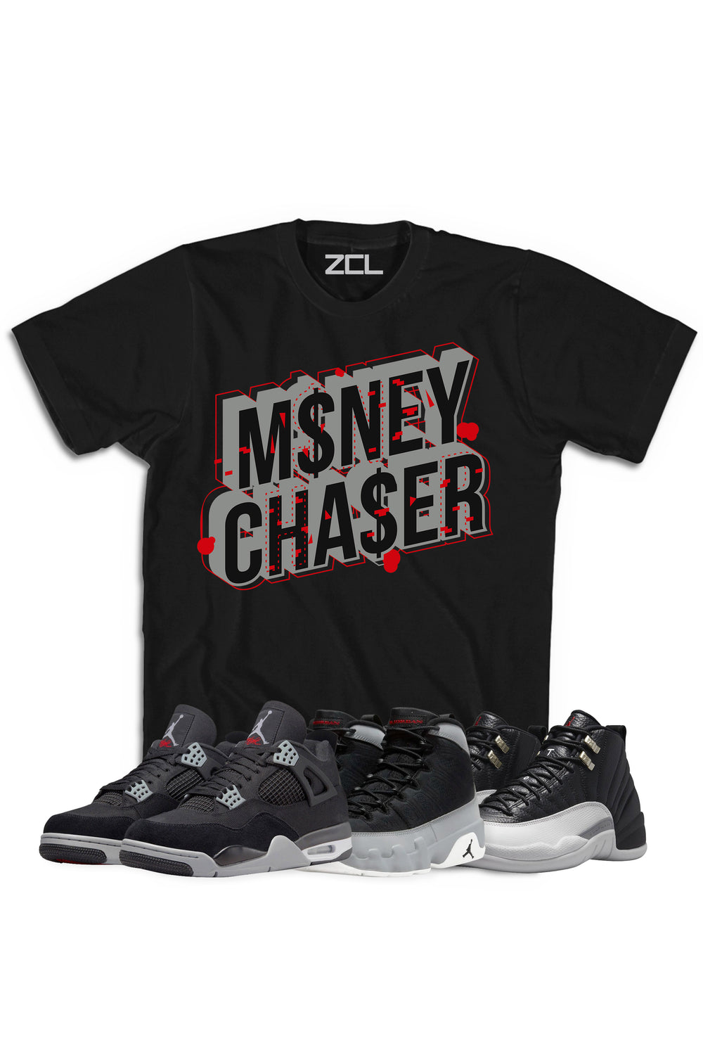 Air Jordan "Money Chaser" Tee Black Canvas - Zamage