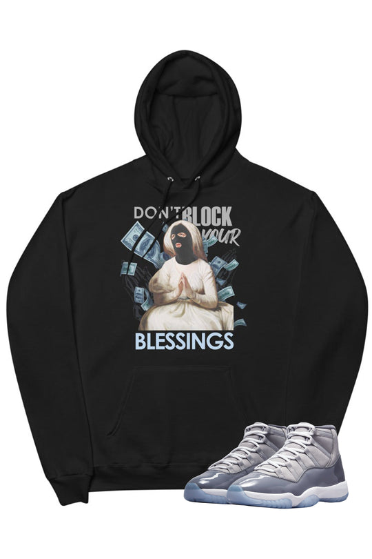 Air Jordan 11 "Don't Block Your Blessings" Hoodie Cool Grey - Zamage