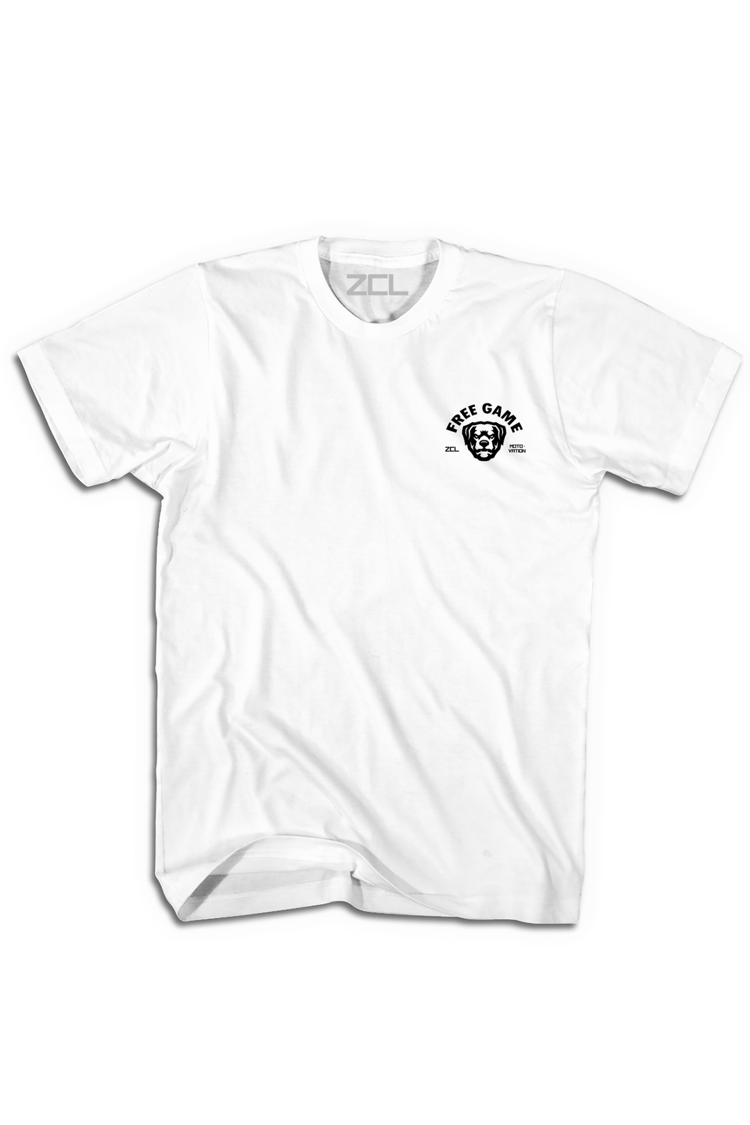 Embroidered ZCL Free Game Logo Tee (White) - Zamage