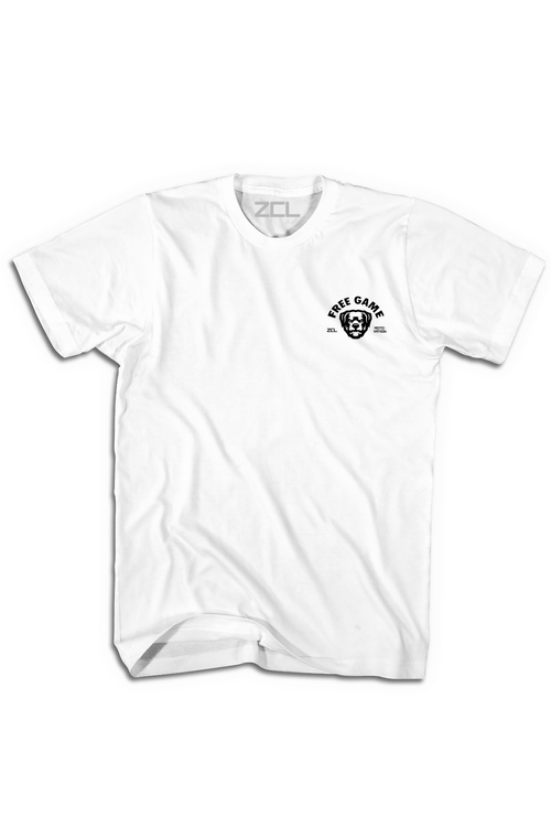 Embroidered ZCL Free Game Logo Tee (White) - Zamage