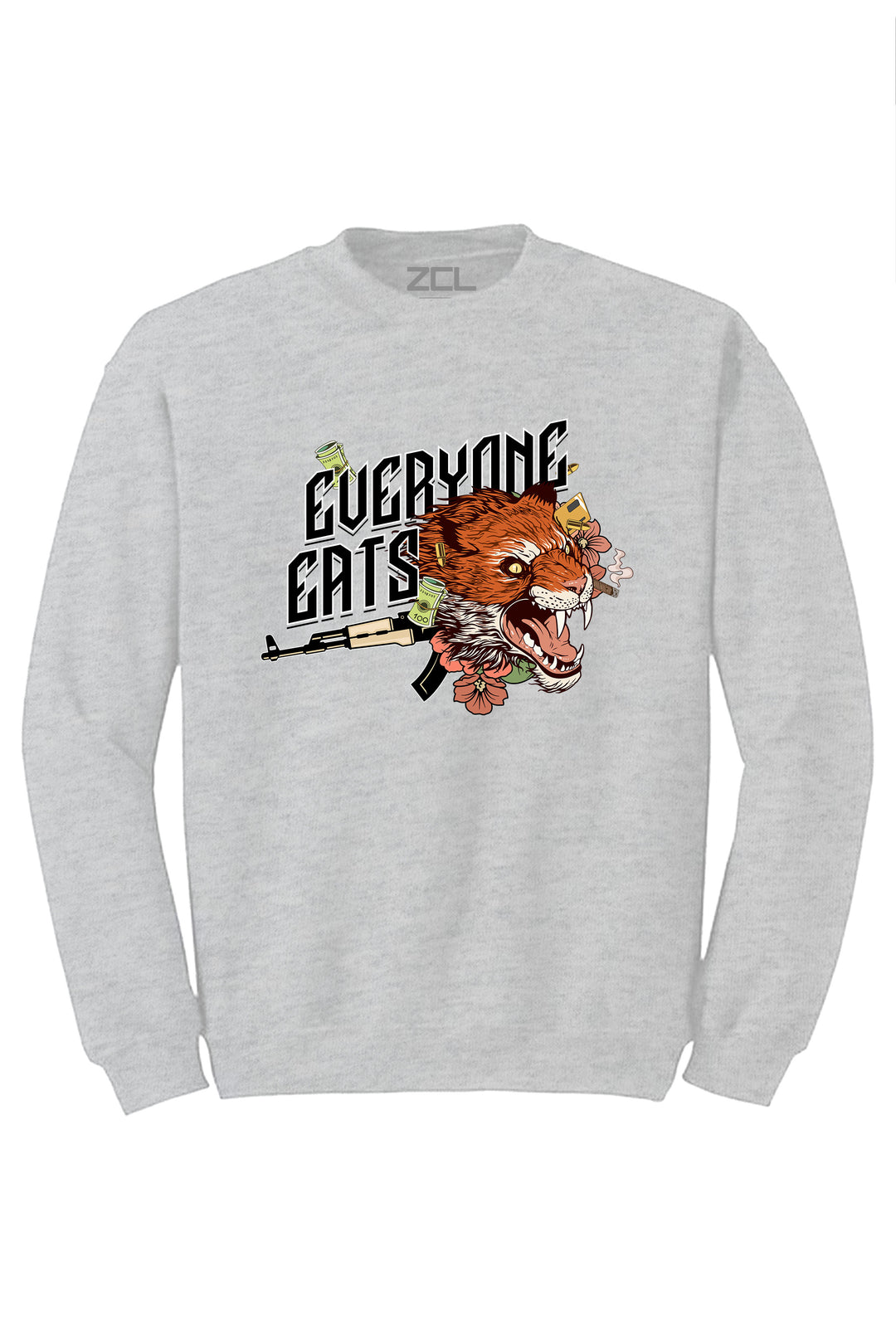 Everyone Eats Crewneck Sweatshirt (Multi Color Logo) - Zamage