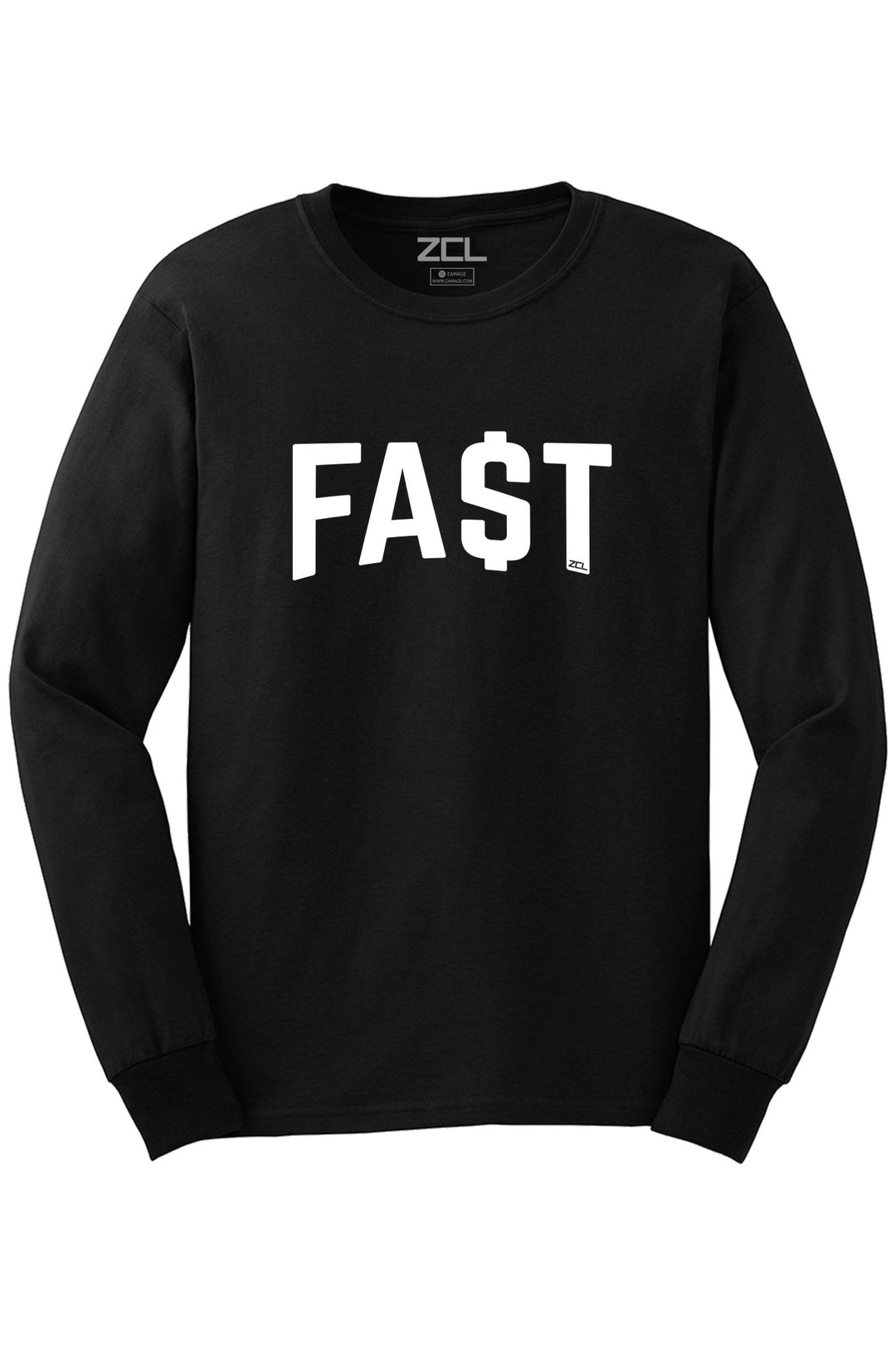 Fa$t Money Long Sleeve Tee (White Logo) - Zamage