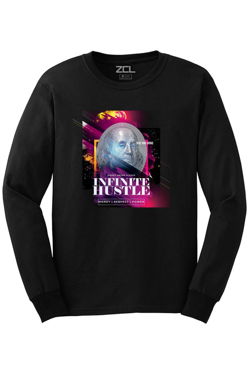 Infinite Hustle Long Sleeve Tee (Multi Color Logo) - Zamage