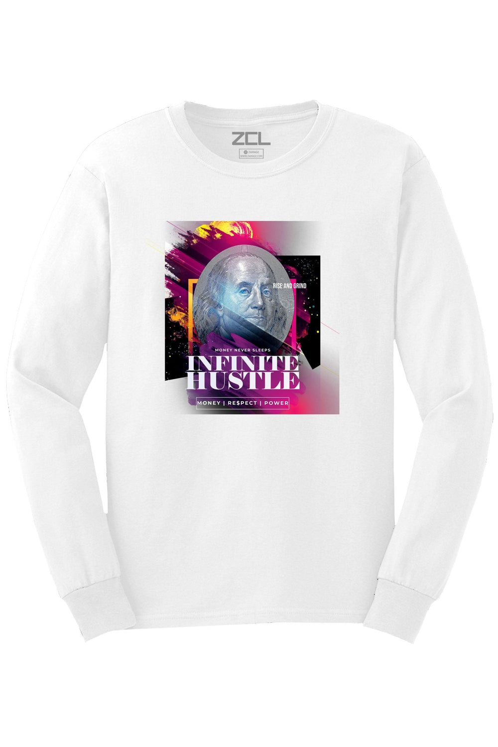 Infinite Hustle Long Sleeve Tee (Multi Color Logo) - Zamage