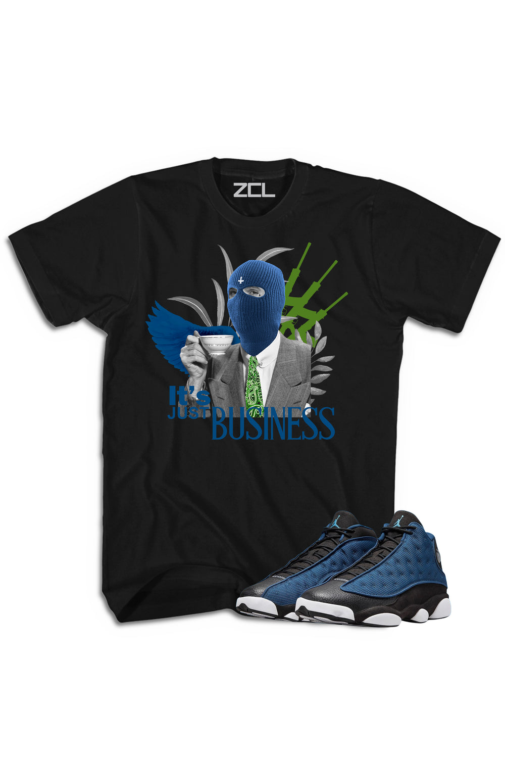 Air Jordan 13 "It's Just Business" Tee Brave Blue - Zamage