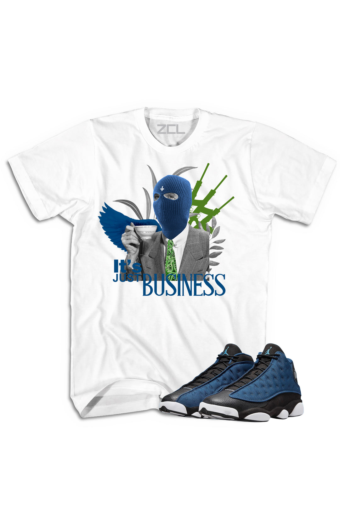Air Jordan 13 "It's Just Business" Tee Brave Blue - Zamage