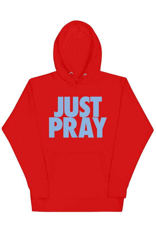 Just Pray Hoodie (Powder Blue Logo) - Zamage