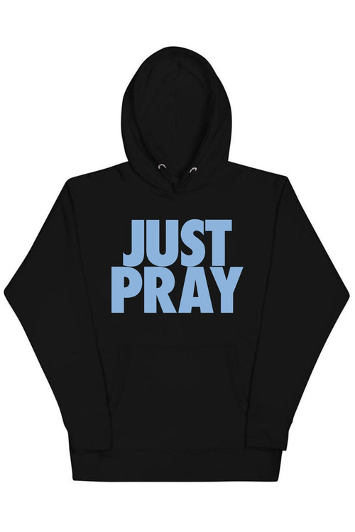 Just Pray Hoodie (Powder Blue Logo) - Zamage
