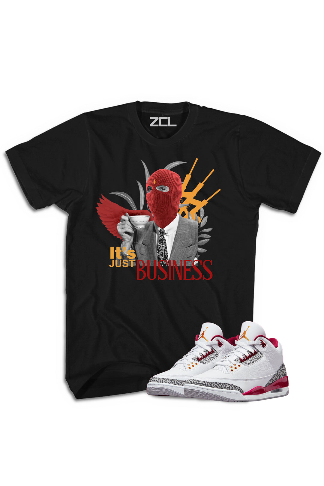 Air Jordan 3 "It's Just Business" Tee Cardinal Red - Zamage