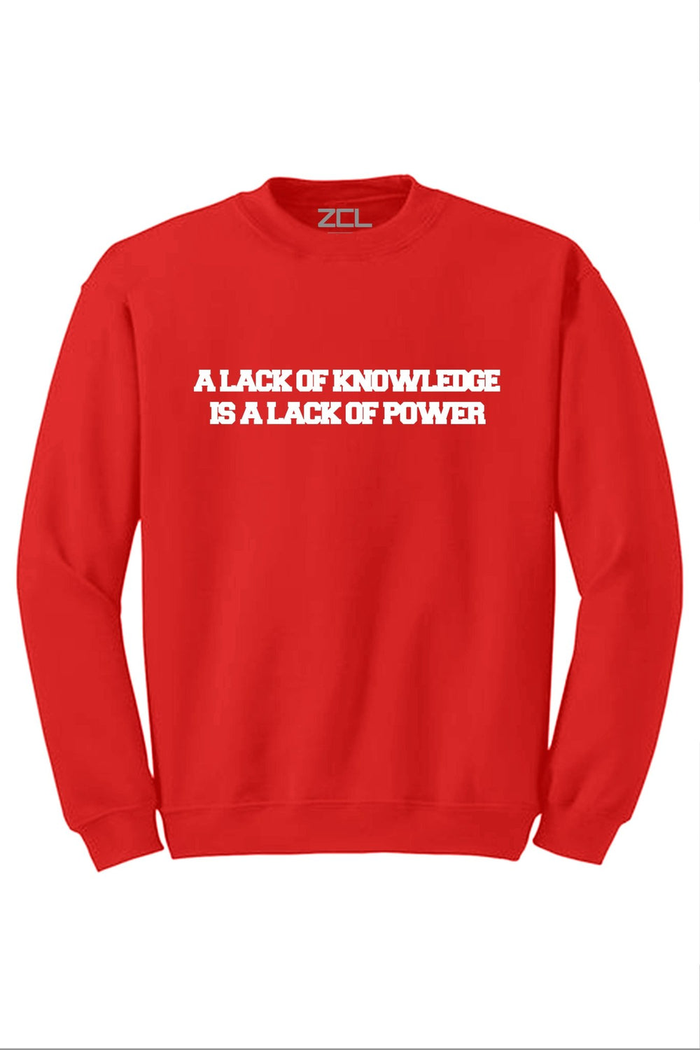 Knowledge & Power Crewneck Sweatshirt (White Logo) - Zamage
