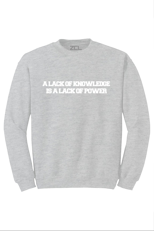 Knowledge & Power Crewneck Sweatshirt (White Logo) - Zamage
