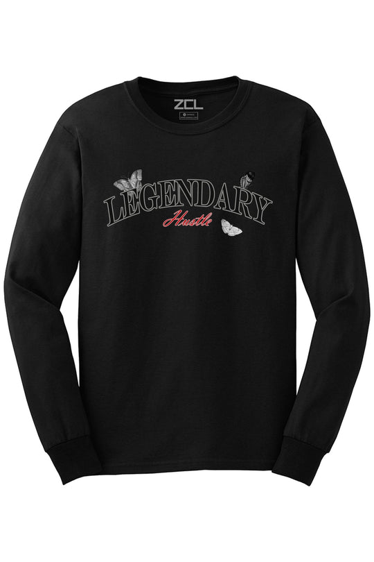 Legendary Hustle Long Sleeve Tee (Playoffs - Particle Grey Logo) - Zamage
