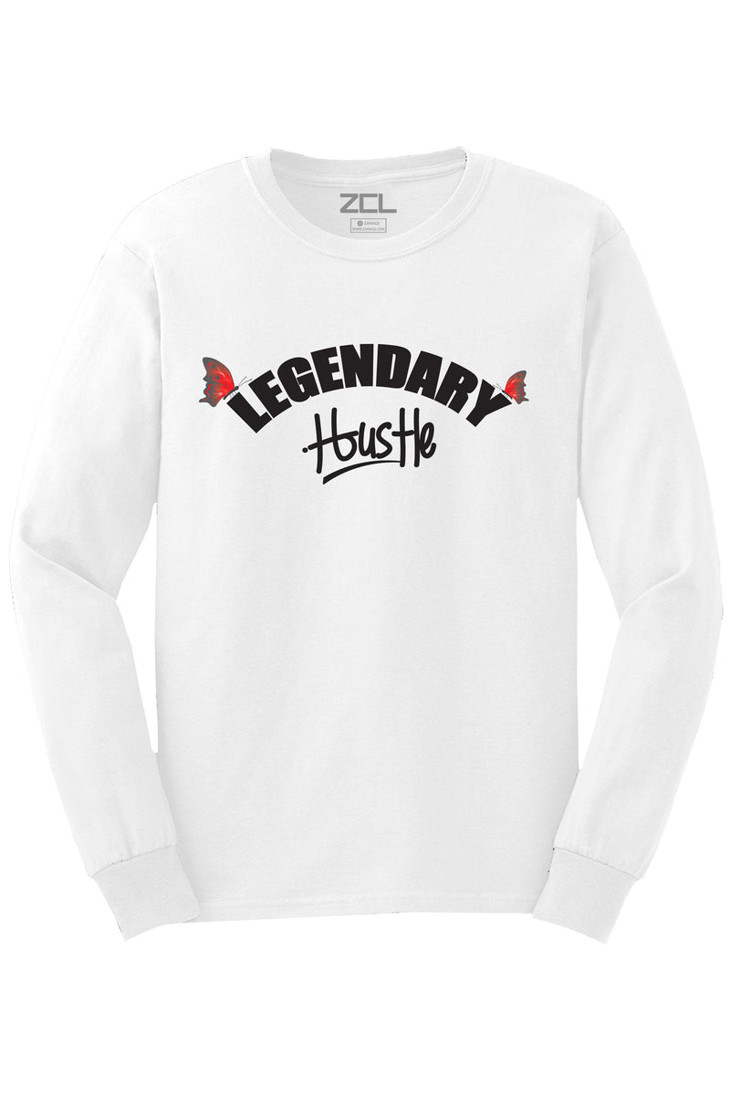 Legendary Hustle Long Sleeve Tee (Black Logo) - Zamage