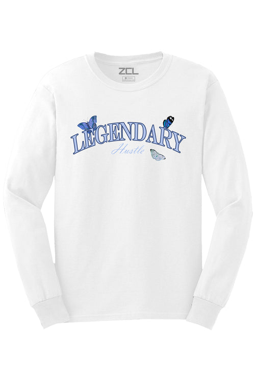 Legendary Hustle Long Sleeve Tee (UNC White Logo) - Zamage