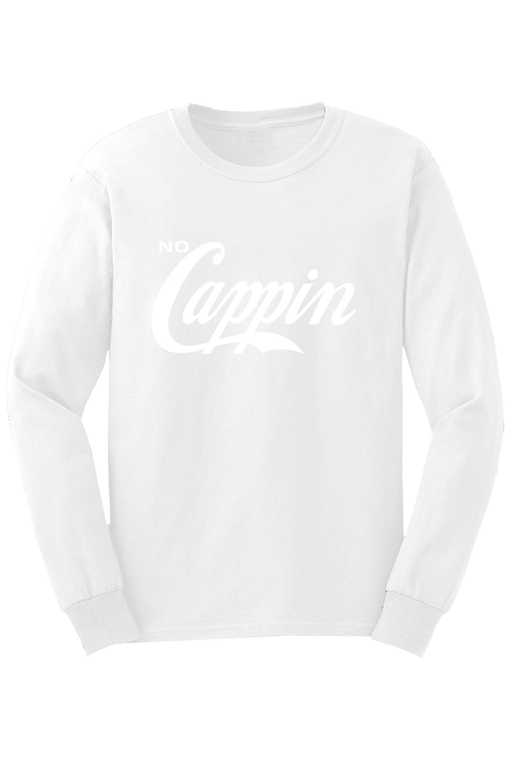No Cappin Long Sleeve Tee (White Logo) - Zamage