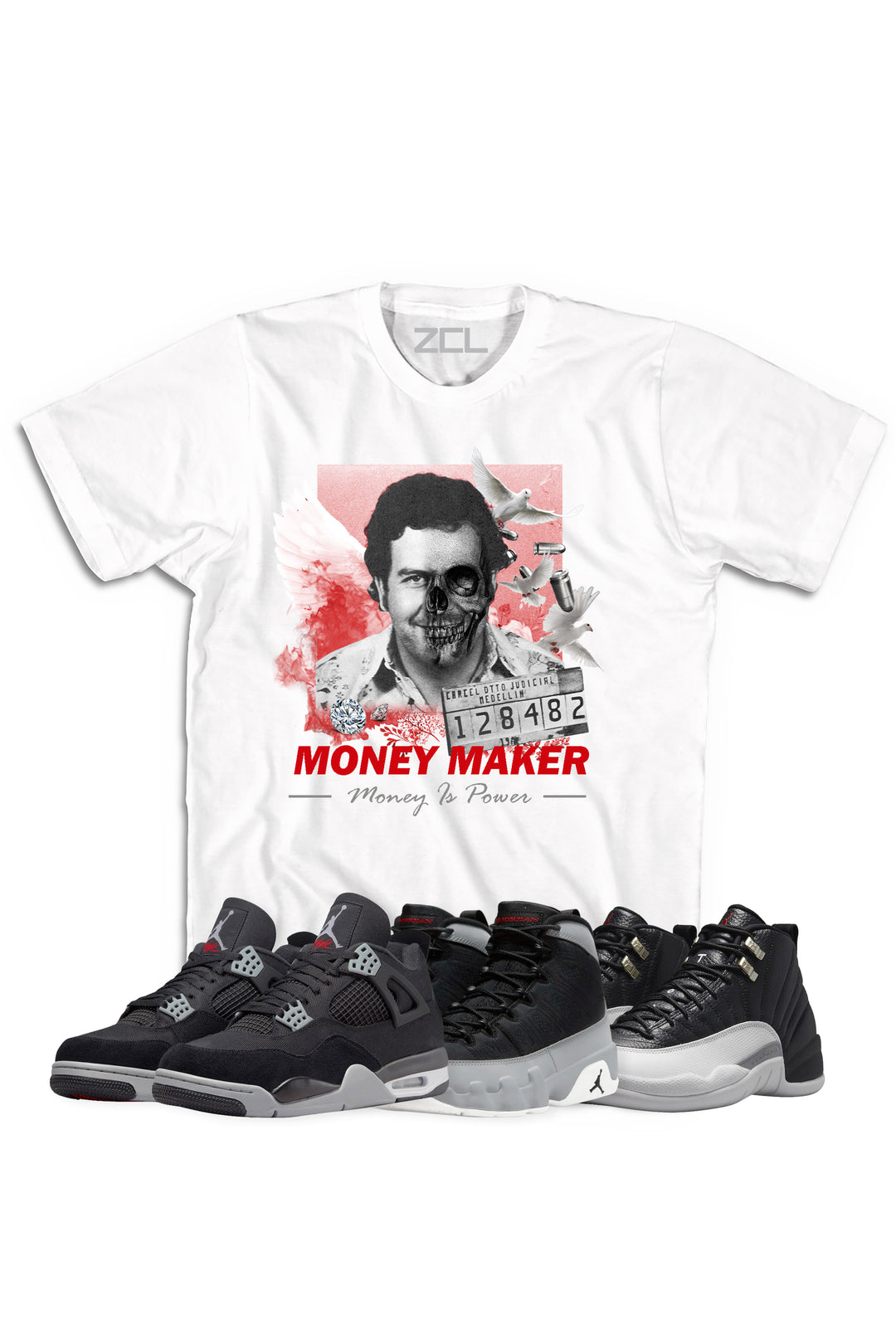 Air Jordan "Money Maker" Tee Black Canvas - Zamage