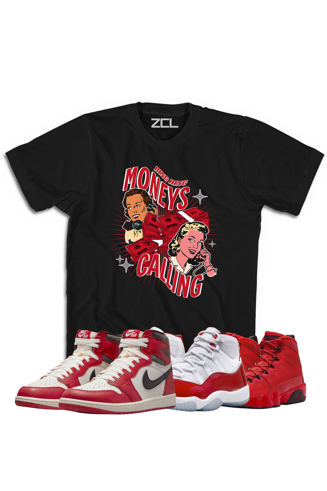 Air Jordan "Moneys Calling" Tee Lost & Found - Cherry Red - Zamage