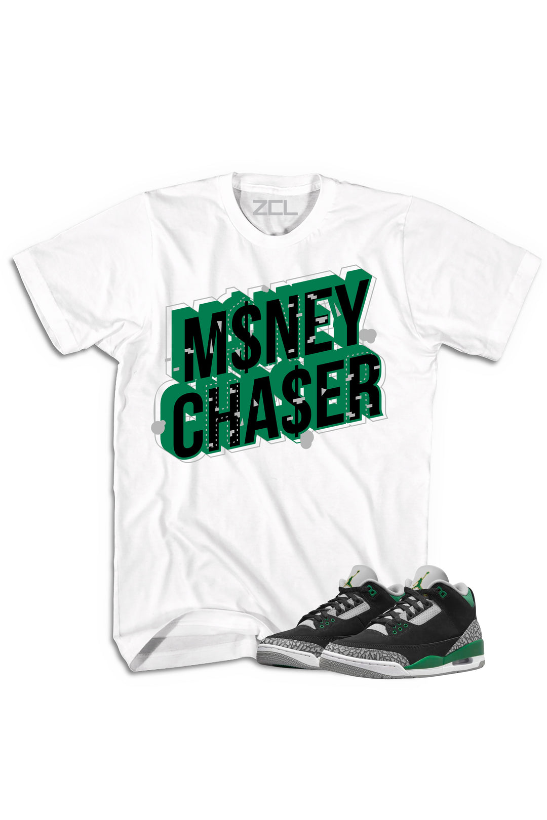 Air Jordan 3 "Money Chaser" Tee Pine Green - Zamage