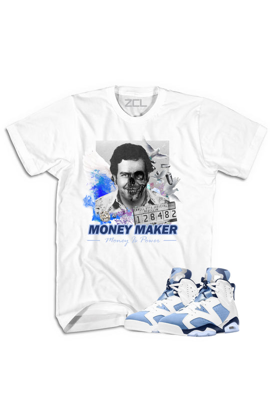 Air Jordan 6 "Money Maker" Tee UNC White - Zamage