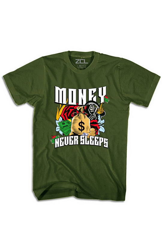 Money Never Sleeps Tee (Multi Color Logo) - Zamage