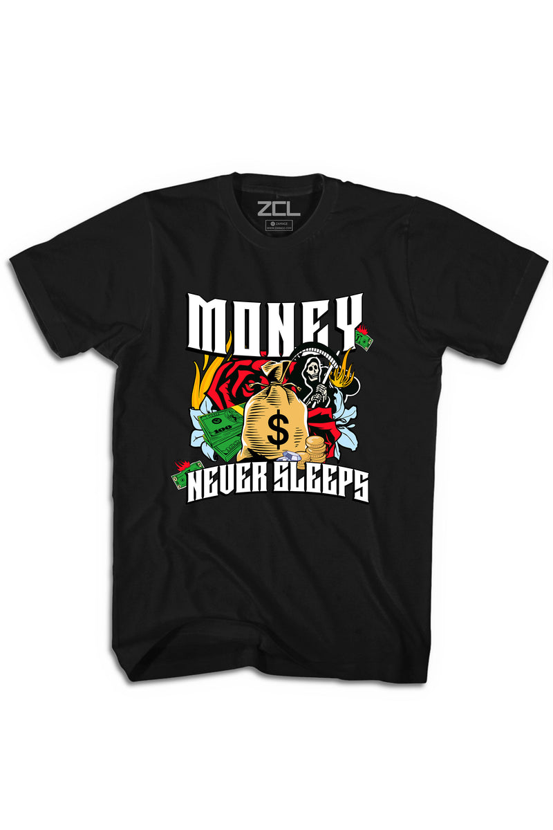 Money Never Sleeps Tee (Multi Color Logo) - Zamage
