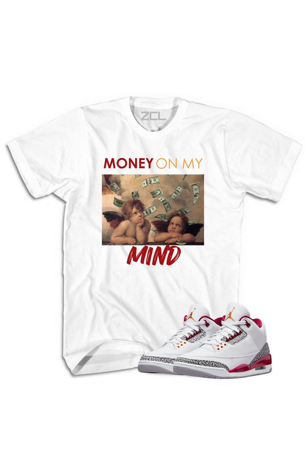 Air Jordan 3 "Money On My Mind" Tee Cardinal Red - Zamage