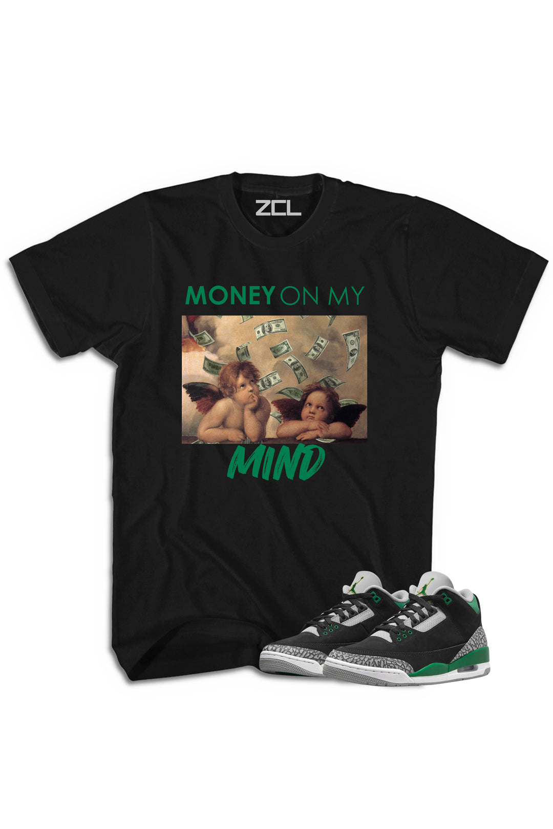 Air Jordan 3 "Money On My Mind" Tee Pine Green - Zamage