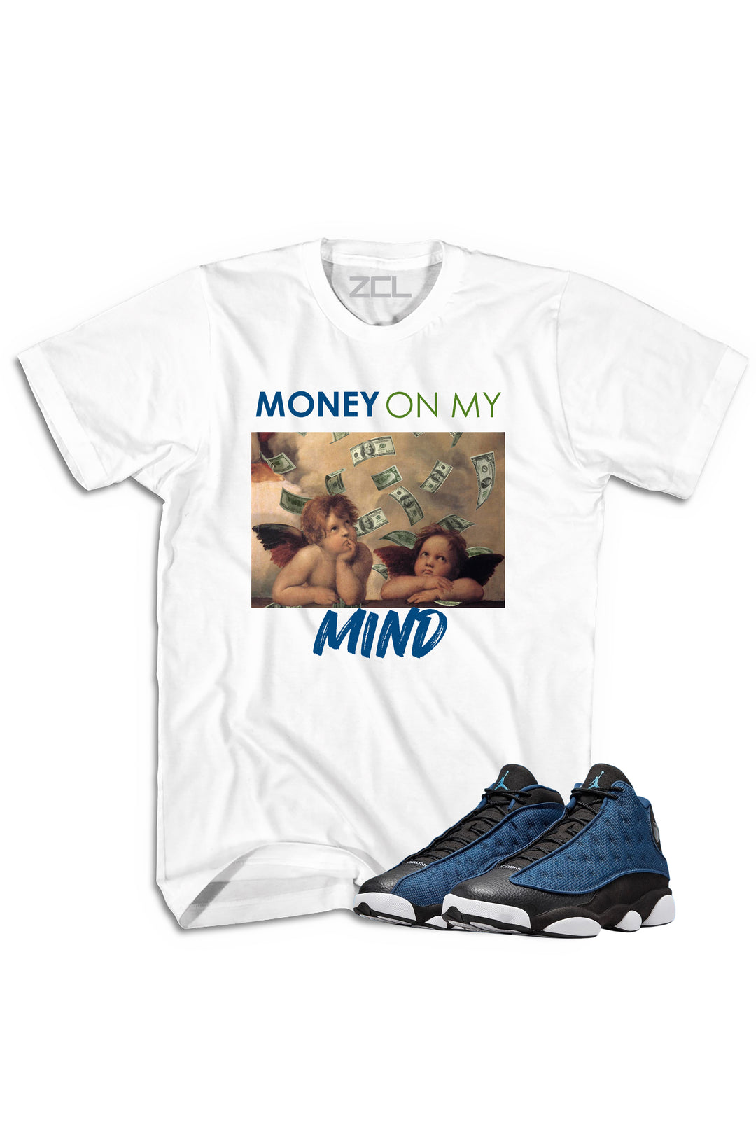 Air Jordan 13 "Money On My Mind" Tee Brave Blue - Zamage