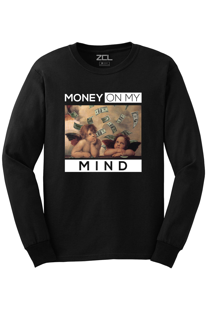 Money On My Mind Long Sleeve Tee (White Logo) - Zamage