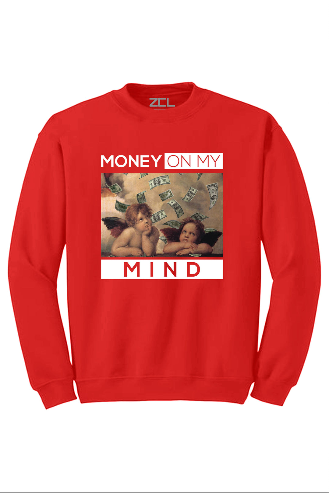 Money On My Mind Crewneck Sweatshirt (White Logo) - Zamage