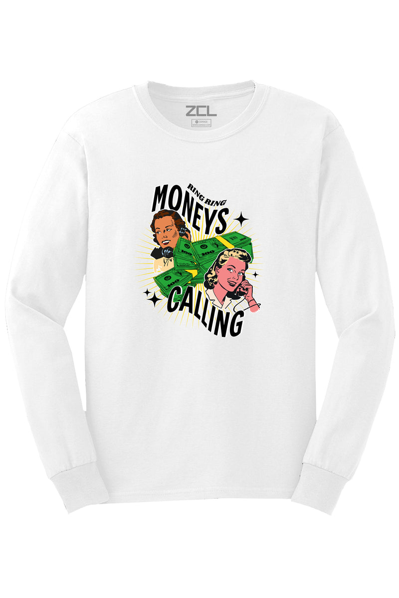 Moneys Calling Long Sleeve Tee (Multi Color Logo) - Zamage