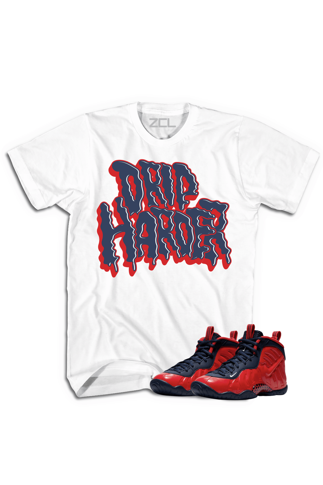 Nike Air Foamposite Pro USA "Drip Harder" Tee (Crimson) - Zamage