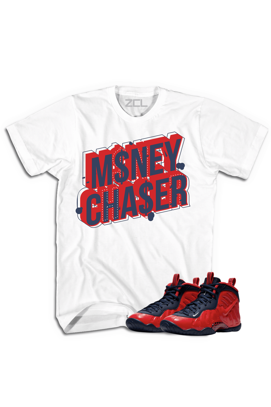 Nike Air Foamposite Pro USA "Money Chaser" Tee (Crimson) - Zamage