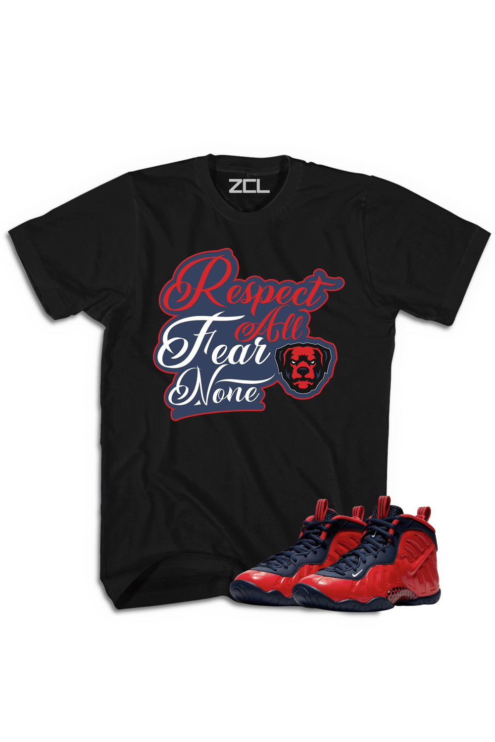 Nike Air Foamposite Pro USA "Respect All Fear None" Tee (Crimson) - Zamage