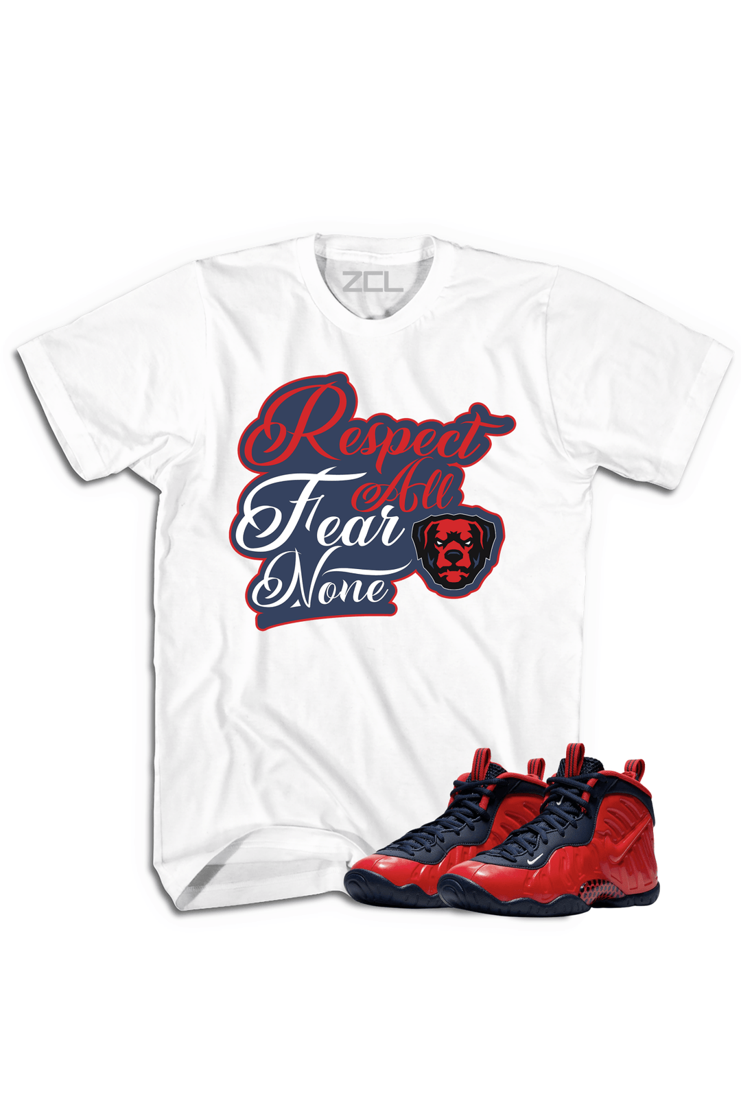 Nike Air Foamposite Pro USA "Respect All Fear None" Tee (Crimson) - Zamage